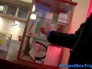 Turist in europe visits red light district