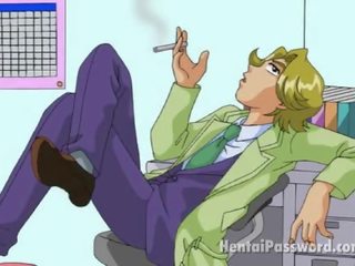 Glamorous manga kätib getting miniature cooter fingered by her başlyk in the ofis