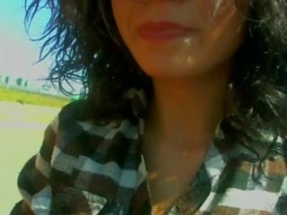Brunette mademoiselle flash tits in car