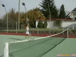 On the tenis court
