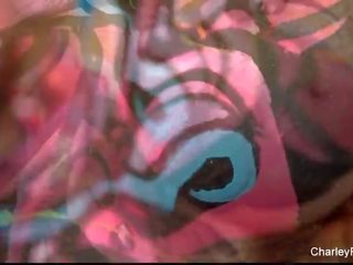Charley Chase attractive Pink Body Paint