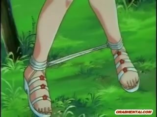 Anime jung weiblich wird squeezed sie titten und schwer stocherte
