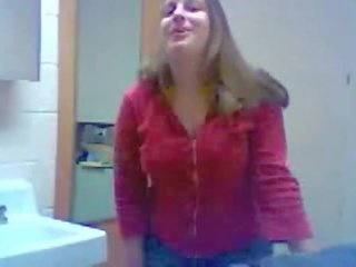 Chubby Teen petting Her Big Boobs