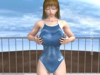 3D hentai harlot take penis at poolside