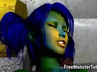 3d 外侨 女神 得到 性交 由 一 mutated spider