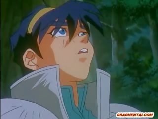 Flokëkuqe anime diva gjigand bishë bat fucked