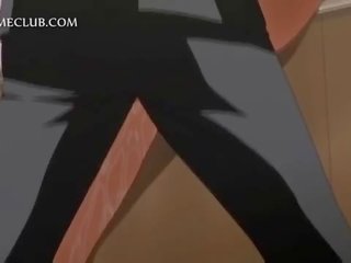 Shorthaired hentai adolescent boobs teased by her magnificent gf