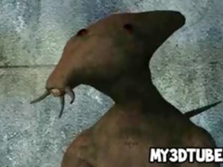 Hindi mapaniniwalaan tatlong-dimensiyonal komika ginintuan ang buhok cookie makakakuha ng fucked sa pamamagitan ng isang dayuhan