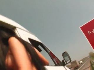 Brunette tramp giving bj and getting cunt nailed in a b