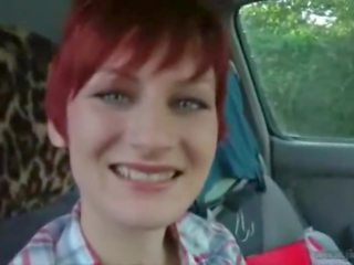 Euro pixie cut short hair teen with cowboy hat and plaid fucks an older bloke