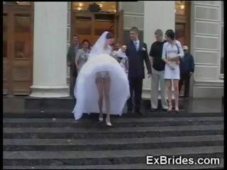 Amateur bride girl gf voyeur upskirt exgf wife Lolly Pop wedding doll public real ass Pantyhose nylon Nude