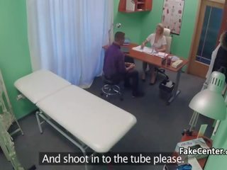 Elite nurse helping dude to cum