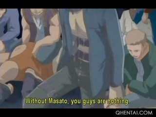 Hentai xxx clip Prisoner Gets Cunt And Mouth Nailed In Group