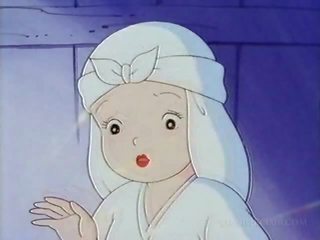 Naked anime nun having xxx movie for the first time