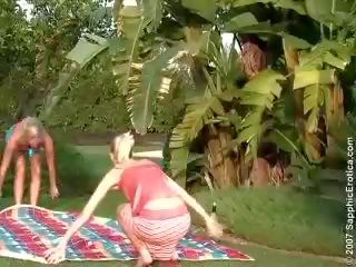 Stylish lesbian teens undressing