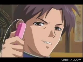 Incatenato hentai signora prende gocciolante vagina vibed e scopata
