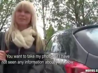 Erotic Czech schoolgirl backseat fucked for cash