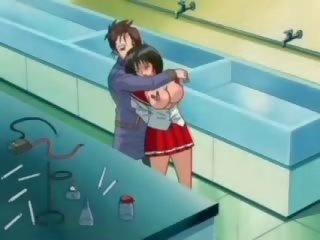 Beguiling prsatá hentai hottie v prdeli s hračky