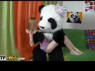 Sucks teddy metokake with a pink dildo
