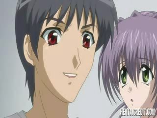 Tied up manga red head gets toyed