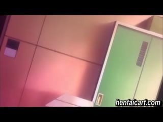 Tied up anime adolescent gets back poked