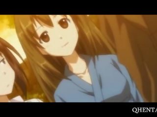 Naked little hentai darling gives BJ and titjob
