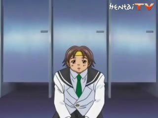I shkëlqyer hentai brune merr e prangosur