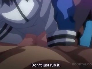 Hentai tramp jumping cum loaded pecker on the floor