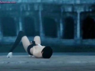 Animated with short hair gives lisan