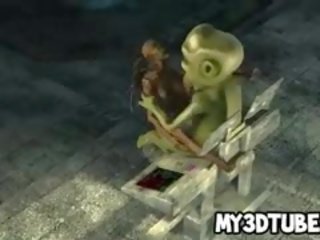 3d alien cookie getting fucked hard by a sexually aroused goblin