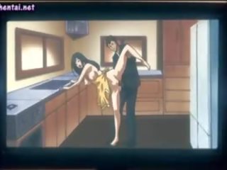 Hentai flokëkuqe merr kos në syze