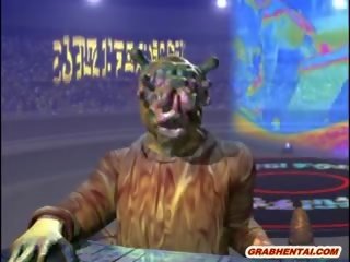 Tutulan 3d anime gets licked her amjagaz by monstr