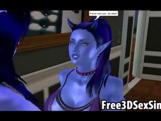 Libidinous 3d kartun avatar aliens doing the njijiki