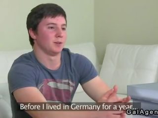Female agent fucks amateur student bloke on casting