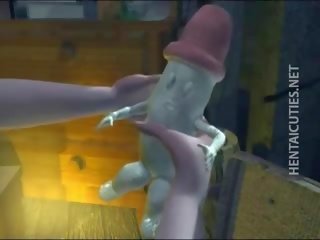 Lustful 3d anime harlot rub a huge shaft