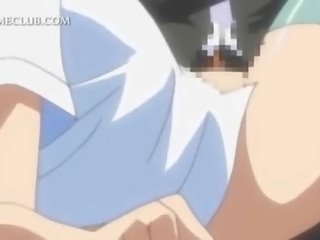 Mosaic: hentai brünett võtmine torkima sisse märg tussu