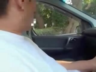 Shy young lady molested in car