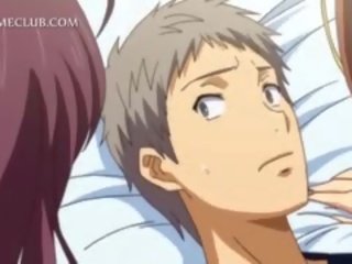 Dospívající 3d anime dívka bojování přes a velký johnson