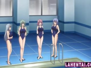 I madh titted hentai babes në swimsuits