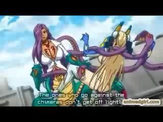Caught hentai drilled all hole by monster snake Ms