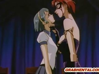 Cute anime schoolgirl trapped by a tentacle monster