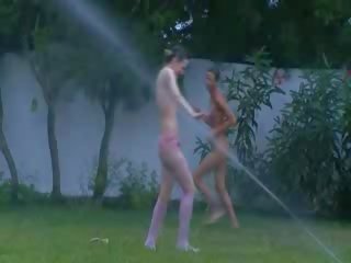 Ors chicks watersports in the backyard