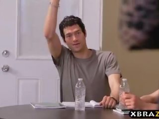 Therapist gangbanged and double stuffed by her students