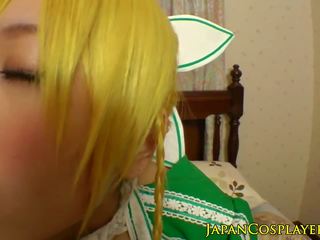 Japonská cosplay krása jako leafa v pov akce