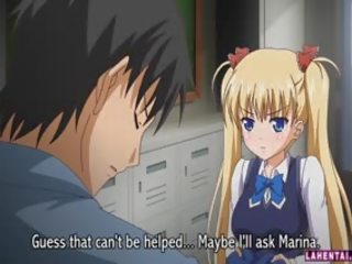 Bjonde hentai lassie në rroba banje merr fucked jashtë