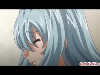Busty hentai damsel gangbanged by a few concupiscent buddies