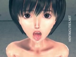 Malaking suso tatlong-dimensiyonal anime anghel ay nagbibigay sa pagsubo ng titi