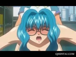Hentai beauty bent over the counter and fucked