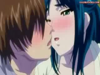 Anime feature with big tits getting cumshot
