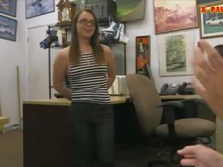 Beautiful femme fatale pawns her pussy and fucked in the backroom